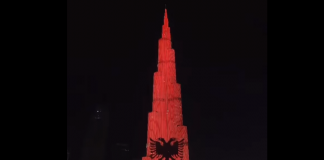 Cel mai înalt turn din Dubai este „îmbrăcat” în roșu și negru