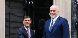 Premierul Albanieia fost primit de de șeful guvernului Regatului Unit Rishi Sunak