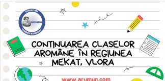 Proiectul:”Continuarea claselor de aromână în regiunea Mekat, Vlora”