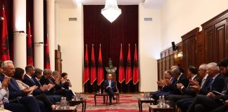 Primirea de către Preşedintele Albaniei a delegațiilor „Lions District 108 YA”, “Lions Club Arbëria”, “Arbëreshet din Calabria” și “Lions Club Apollonia”
