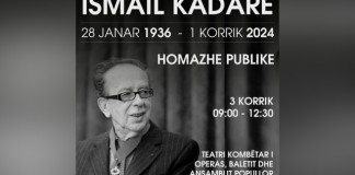 Opera lui Kadare într-un pavilion special al Direcției Generale de Arhive
