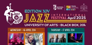 Tirana, Festivalul Internațional de Jazz în perioada 16, 17 și 18 aprilie