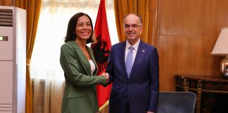 Președintele Begaj îl primește pe noul ambasador al Delegației Uniunii Europene în Albania, doamna Sofia Moreira de Sousa